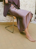 2025 Autumn New Women's Fashion Silk Silk Texture Multi-Color Printing Fan Flute Skirt