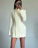 Sweet And Shredded Flower Slim Thin Blazer Small Fragrant Style High-End Sense 2025 New Autumn
