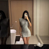 Women's Explosion Design Design Slender Sleeveless Slender Shoulder Slid Dress