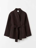 2025 Spring And Autumn Women's Explosive Temperament Hairy Dark Brown Short Loose Thaied Coat Woman