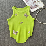 Small Man Body-In-Body Temperament Butterfly Short Sleeveless Vest Sling Female Summer Design Sense Niche Bottoming Shirt Top