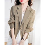 25 Autumn Japan And South Korea New Leisure Long-Sleeved Coat Women's Korean Version Of The Suit Top Jacket Loose Short Windbreaker