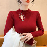 French Small Scented Pearl Buckle Sweater Cardigan Women's Top Autumn And Winter White Soft Milk Marinade Knitted Coat