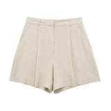 Women's 2025 Spring New Fashioned Colored Flax-Blend Vest + Shorts Set