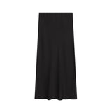 Z2025 New Fashion Temperament Silk Hyssy Texture Simple Straight Fan Flute Skirt 8534855