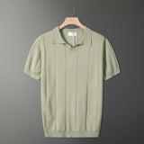 Light-Cooked Fashion Knitted T-Shirt Men's Summer Niche Breathable Short-Sleeved POLO Shirt Korean Version Of Loose Half-Sleeved Top