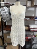 Spring/Summer 2025 Women's New Fashion Temperament Suspension Beach Pearl Short Dress Knitted Dress
