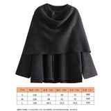 2025 Winter New Women Equipped With Scarf Long-Sleeved Blended Coat Loose Temperament Coat