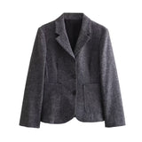 New Elegant Retro-Blend Minimalist Suit High Waist Half-Dress