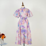 Summer Court Style High Design Feeling Heavy Industry Nail Drill Short Sleeve Single Buckle Dress + Sling