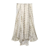 M Women's Holiday Style Snake Print Irregular Wide Swing Skirt 05233882741