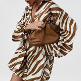 Spring 2025 Women's Shirt Top Shorts Print Fashion Casual Shirt Two Sets