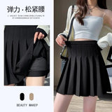 Large-Size Micro-Fat Mm2025 Spring New High-Waisted Bright Split-Dress Woman This Year's Popular A-Word Long Skirt
