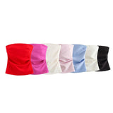 Summer Fashion Folded Women's New Trend Brag Vest Solid Color Bhise Repair Body Small Top