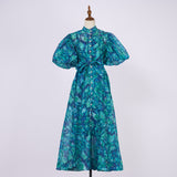 Summer Court Style High Design Feeling Heavy Industry Nail Drill Short Sleeve Single Buckle Dress + Sling