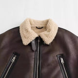 2025 Autumn Short Fur One Lamb Coat Coat + Vest Temperament Elegant