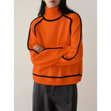 2025 Maillard Autumn Winter Stripes Thin Leisure Loose Set Knitted Lazy Wind Sweater