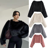 Women's Clothing 2025 Winter New Artificial Fur Effect Short Long-Sleeved Jacket Environmental Protection Fur Coat