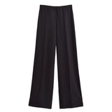 Casual Sports Solid Suit 2025 Spring Double-Sided Cloth Collar Collar Jersey Elastic High-Waisted Trousers Woman