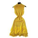 Simple Design Sleeveless Knitted Dress Women's Summer Hair-Throw Slimming Pure Hot Girl Short Skirt