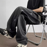 Fashion Niche Jeans Men 2025 New Spring And Autumn High Street Retro Old High Street Wide Legs Long Pants