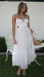 Women's Clothing 2025 New V-Neck Sleeveless Solid Color Splicing Large Swing Long Dress