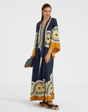 New Summer Printed Seven-Sleeve Collared Dress