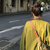 2025 Out Of The Street Vintage Child's Tung-Smair Embroidered Denim Jacket Spring And Autumn In Green Vintage Denim Suit