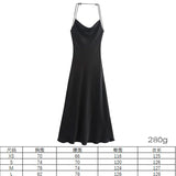 Women's Clothing 2025 Spring Festive Dress Hanging Neck Collar Silk Texture Dew Back Dress
