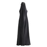 Autumn 2025 New Dress Women's High-End Bare Back Hanging Neck French Elegance