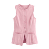 Women's Clothing 2025 Summer New Women's Four-Color Fashion Repair Vest + Shorts Suit Women