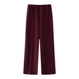 Multi-Color Double-Sided Cloth Body Round-Neck Long-Sleeved Head-Dressed Tight High-Waisted Straight Trousers Casual Suit Woman
