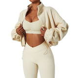 Sports Coat Olympic Grain Velvet Autumn And Winter Collar Loose Pumping Rope Zipper Sweater Fashion Hot Girl Dress Thicken