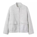 Autumn New Women's Street Personality Gold Beads Jacket Pocket Coat