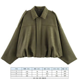 Women's 2025 New Bat Sleeve Loose-Fitting Velvet Bomber Jacket Jacket