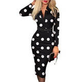 2025 New Fashion Lattice V-Necked Ass Long-Sleeved Sexy Dress Female
