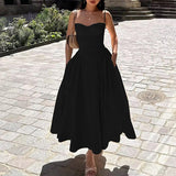 Women's French Elegant Retro Dopamine Wearing Sling Dress