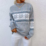 Women's Dress 2025 Knitted Women's Oversized Thick Knit Round Sweater Casual