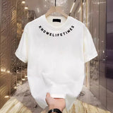 Cute Cotton Without Gender Short-Sleeved T-Shirt Men's Casual Half-Sleeved Neck Print Round Collar Top