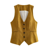2025 New Women's Casual Suit Vest Fashion Suit Buckle Straight Trousers Double Buckle