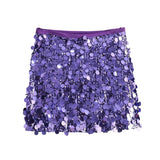 2025 Women's Autumn New Temperament Light Sexy Party Shiny Squin Mini Skirt Y2K