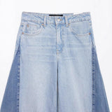 Z Women's Clothing New Splicing Design High Waist Hanging Wide-Legged Jeans 6164075