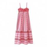 Women's Clothing 2025 Spring New Fashion Crochet Stitched Knitted Dress Holiday Style Sling Skirt