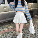 Small Man Sweet 100 Folded White Half-Dress Dress 2025 New High-Rise Thin A Anti-Walking Large Skirt