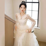 Annual Evening Dress 2025 New Banquet Shown Thin 18-Year-Old Adult Piano Performance Art Examination Voice Dress Dress