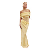 Fashion 2025 New Winter Women's Sexy Solid Color Collar Perspective Of The Waist Dress