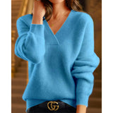 Autumn/Winter 2025 Cross-Win V-Neck Bat Dress Bag Hip Dress Sweater Dress Women's Fashion