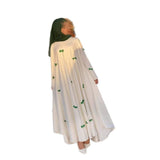 Middle Eastern Arab Women's 2025 New Dubai Abaya Loose Flare-Sleeve Bow Dress