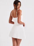 2025 Women's Suspension Sleeveless Wapped Chest Dress Back Zipper