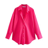 2025 Street Fashion New Women's Clothing City Autumn Multi-Color V-Neck Casual Shirt